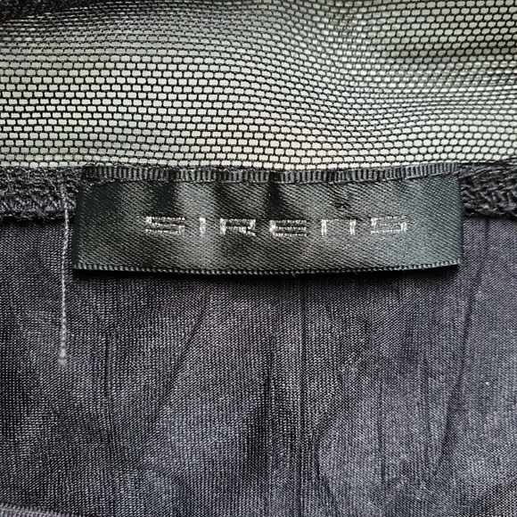 Black Mesh Crop Top Mock Neck - Picture 3 of 3